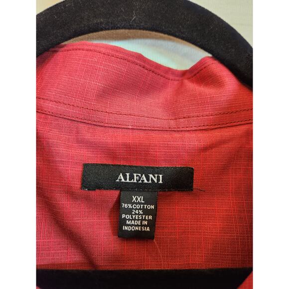Alfani Men's Casual Button-Front Short Sleeve Shirt Collared Red Size XXL NWT - Picture 3 of 6